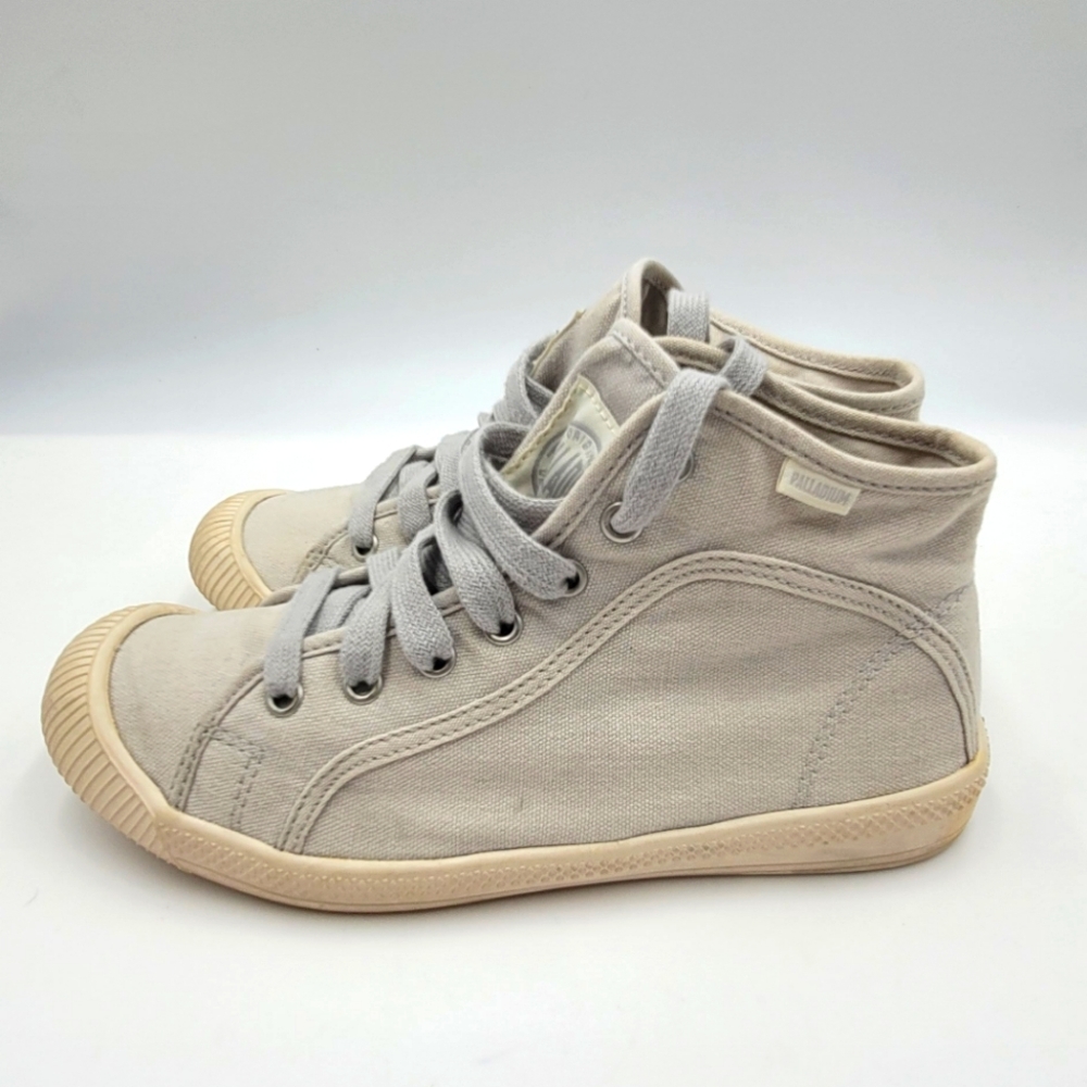 PALLADIUM Flex Lace Mid #93303081 Lunar Rock (Light Gray) Canvas Shoe Womens 6.5
